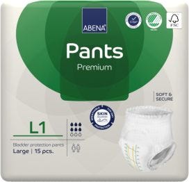 Abena Pants L1 Waist 100 140cm Unisex 1400ml White/ Green Stripe
