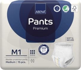 Abena Pants M1 Medium Waist 80 110cm Unisex 1400ml White/ Blue Stripe