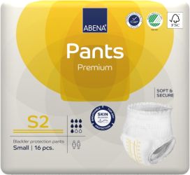 Abena Pants S2 Small Waist 60 90cm Unisex 1900ml White/ Yellow Stripe