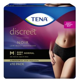 Tena Discreet Pants Noir Womens Medium Waist 75 100cm 880ml Black