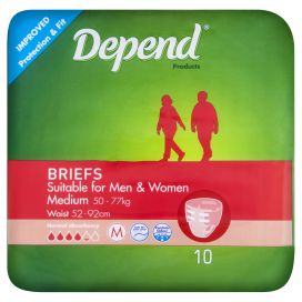 Depend Brief Normal   Waist 52 92 Cm Medium Unisex 2300ml Pink