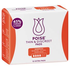 Poise Discreet Pad Extra Female 375ml 34cm