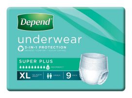 Depend Super Plus Underwear Xl 122cm 162cm Unisex 2000ml
