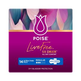Poise Live Free Pad Regular Female 110ml With Wings