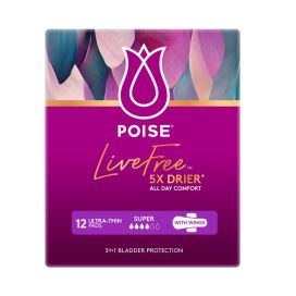 Poise Live Free Pad Super Female 150ml With Wings
