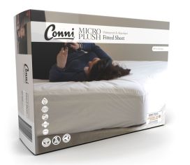 Micro Plush Fitted Sheet Single 92x188cm Waterproof White