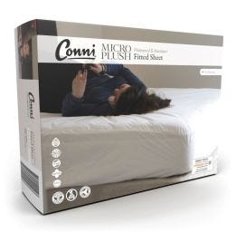 Micro Plush Fitted Sheet Double 137x188cm Waterproof White
