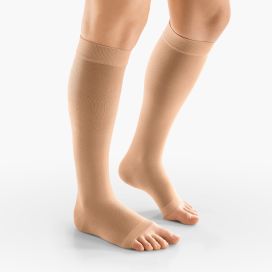 Venosan Stockings 3000 Cotton Ad Ccl 3 Long Open Toe Large Beige