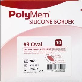 Polymem Silicone Border Oval Dressing #3 5x7.6cm