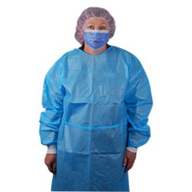 Gown Blue Waterproof Stockinet Cuff Regular