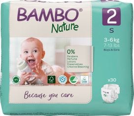 Bambo Nature Nappies Size 2 3 6 Kg Small 343ml