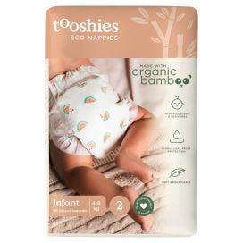 Tooshies Organic Bamboo Nappies Size 2 4 8kg Infant