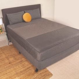 Conni Fitted Bed Pad Sheet 153x85cm Queen Charcoal