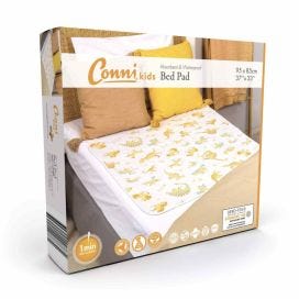 Conni Kids Bed Pad   Unicorn & Dinosaur 85x95cm Waterproof