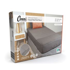 Conni Fitted Bed Pad Sheet King Single 107x203cm Charcoal