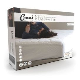 Conni Micro Plush Fitted Sheet 183x203x40cm King Waterproof Charcoal