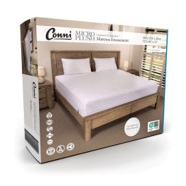 Conni Micro Plush Mattress Encasement 183x203x30cm King Waterproof White