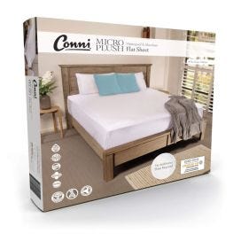 Conni Micro Plush Flat Sheet 305x203cm King Waterproof White