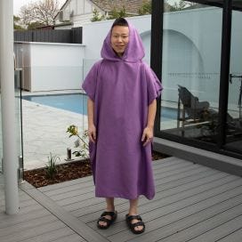 Staydry Hooded Microfibre Towel   Adults Purple