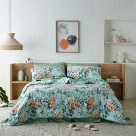 Staydry Quilt Cover Set Native Blue King