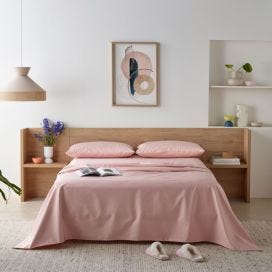 Staydry Waterproof Bamboo Fitted Sheet Blush Queen