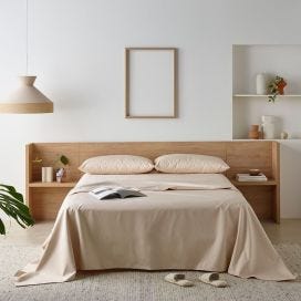 Staydry Waterproof Bamboo Fitted Sheet King Single Sand