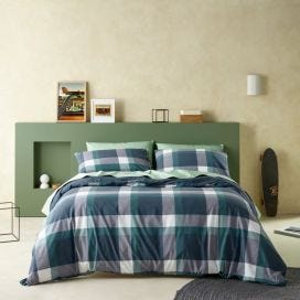 Staydry Quilt Cover Set Forest Check Queen